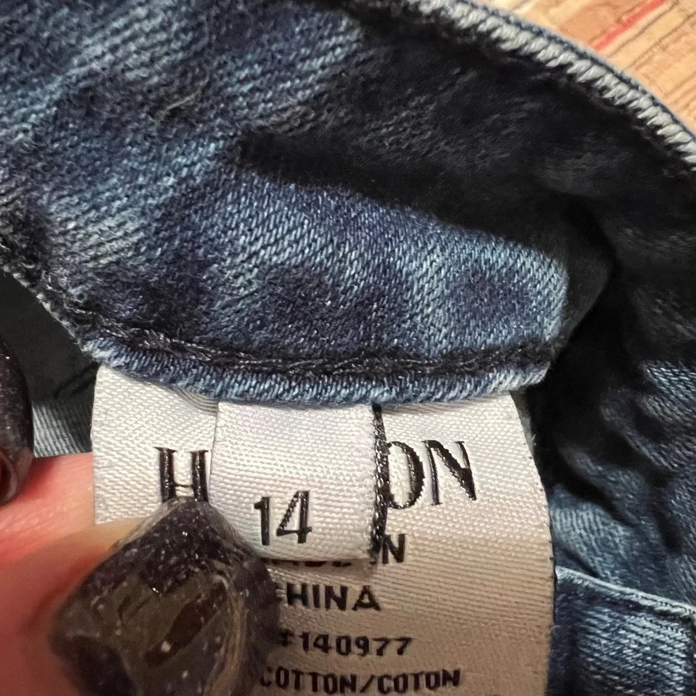 Hudson Kids Jeans Distressed Frayed Hem Skinny Blue Denim Pants Size‎ 14